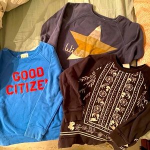 Set of 3 sweatshirt- Peek and Zara size 8
